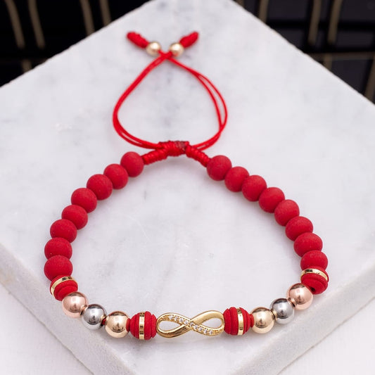 Manilla Infinito balines lisos 6mm Oro laminado