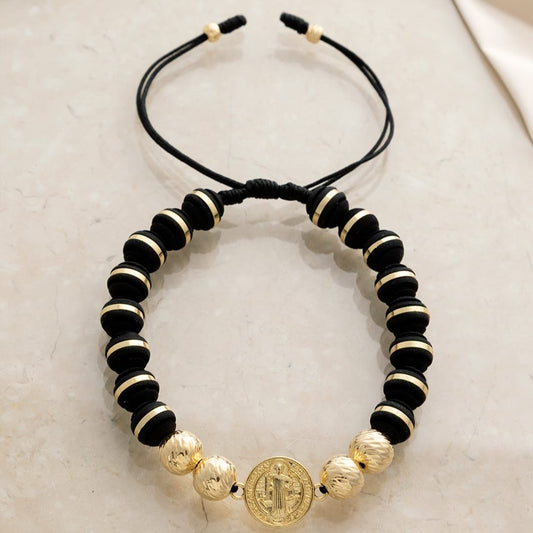 Manilla San Benito balín italy 8mm y neopreno argollado 8mm Oro laminado