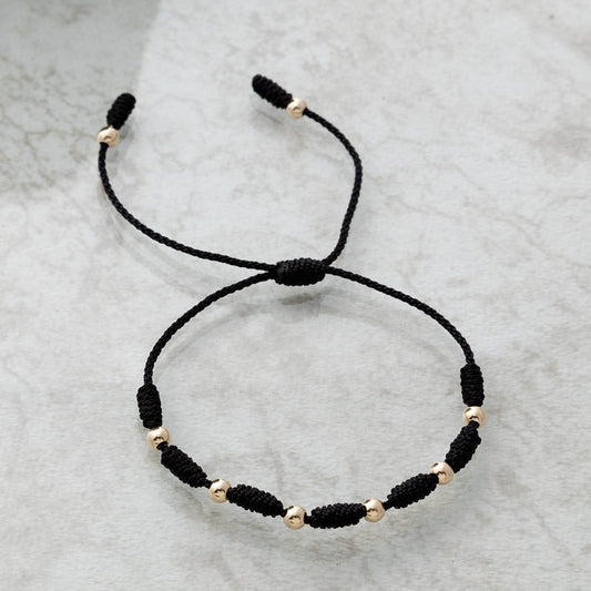 Manilla 7 nudos balines lisos 4mm Oro laminado