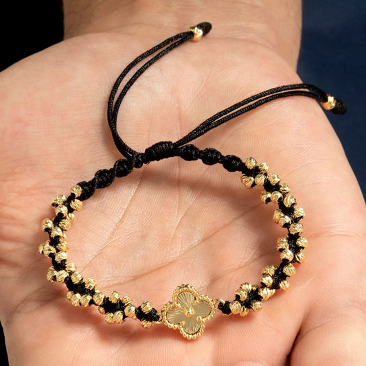 Manilla balín italy 3mm herraje clover Oro laminado