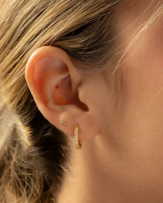 Arete Candonga Fine Crystal 12mm Oro laminado