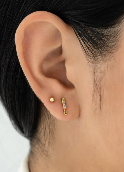 Arete Rainbow Line Oro laminado
