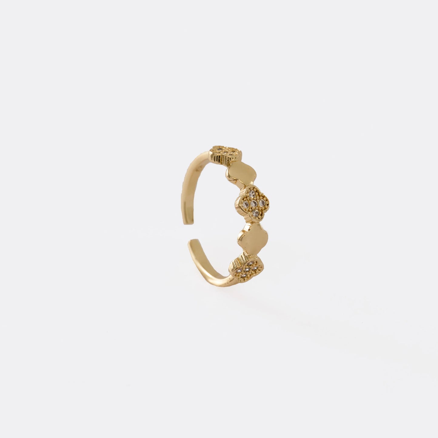 Anillo Mini Clover Ajustable Oro laminado