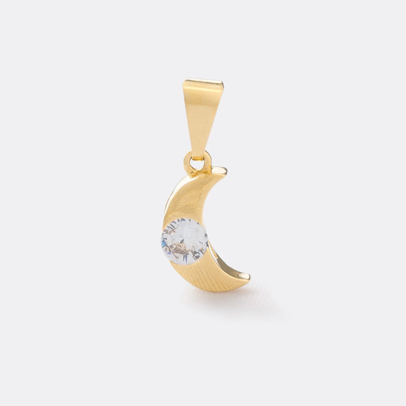 Dije Luna circonia Oro laminado