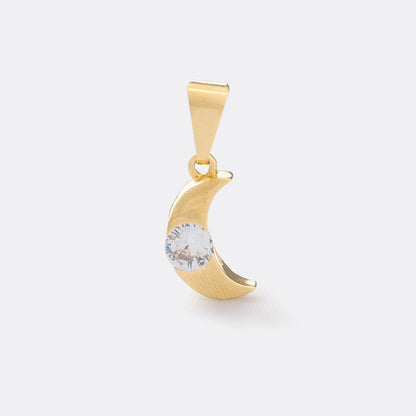Dije Luna circonia Oro laminado