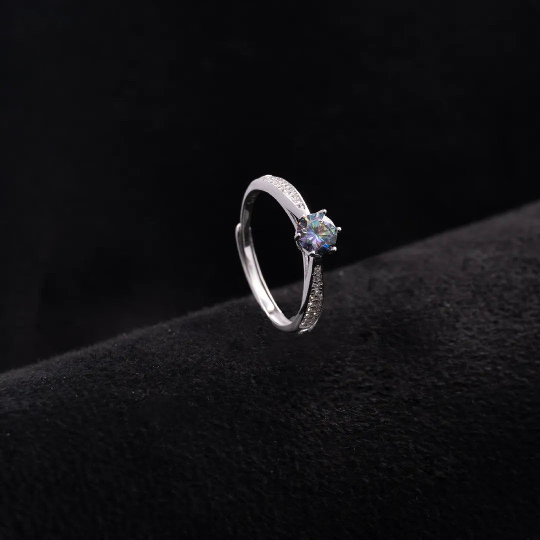 Anillo Lumiere Boreal Pave Ajustable Plata ley 925