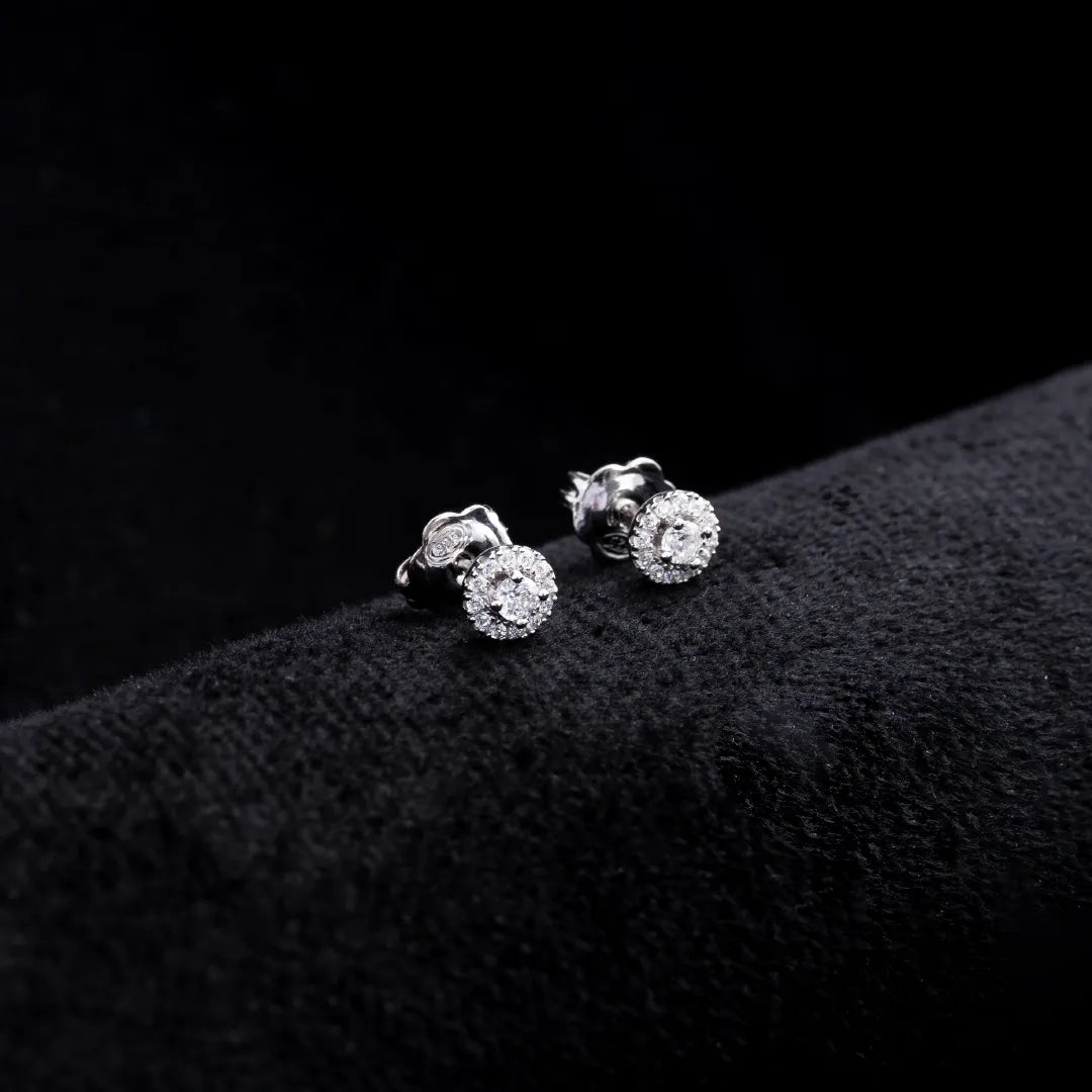 Arete Pave Crystal Plata ley 925