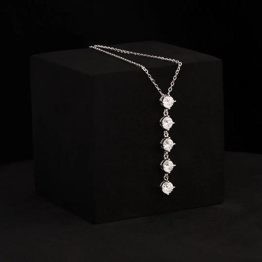 Gargantilla Cascada Crystal 40cms + ext Plata ley 925