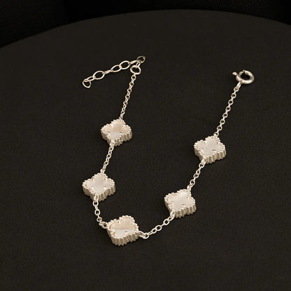 Pulsera Clover Nacar 5H 10mm 17cms + Ext Plata ley 925