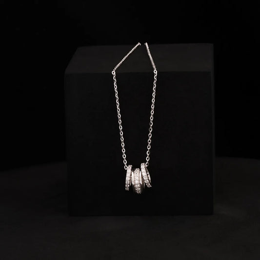 Gargantilla Trinity Pave 9mm 40cms + ext Plata ley 925