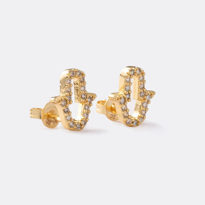 Arete Mano Hamnsa Circonias Oro laminado