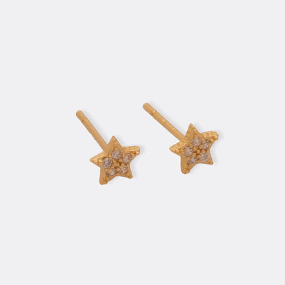 Arete Estrella circonias Oro laminado