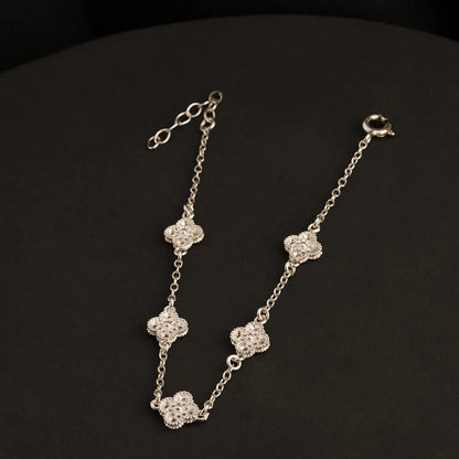 Pulsera Clover Royale 8mm 1.5cms + ext Plata ley 925