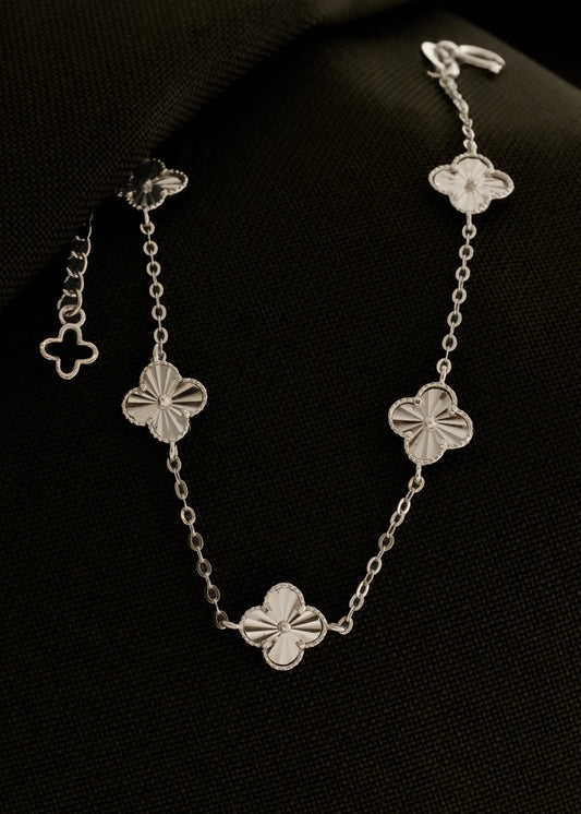 Pulsera Mini Clover 0.7mm 15cms + Ext Plata ley 925