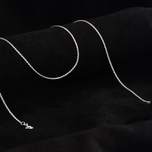 Cadena Lazo 1mm 45cms Plata ley 925