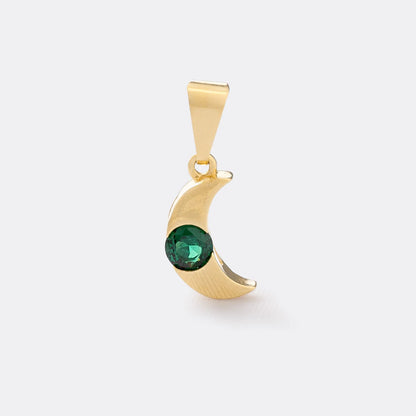 Dije Luna circonia Oro laminado