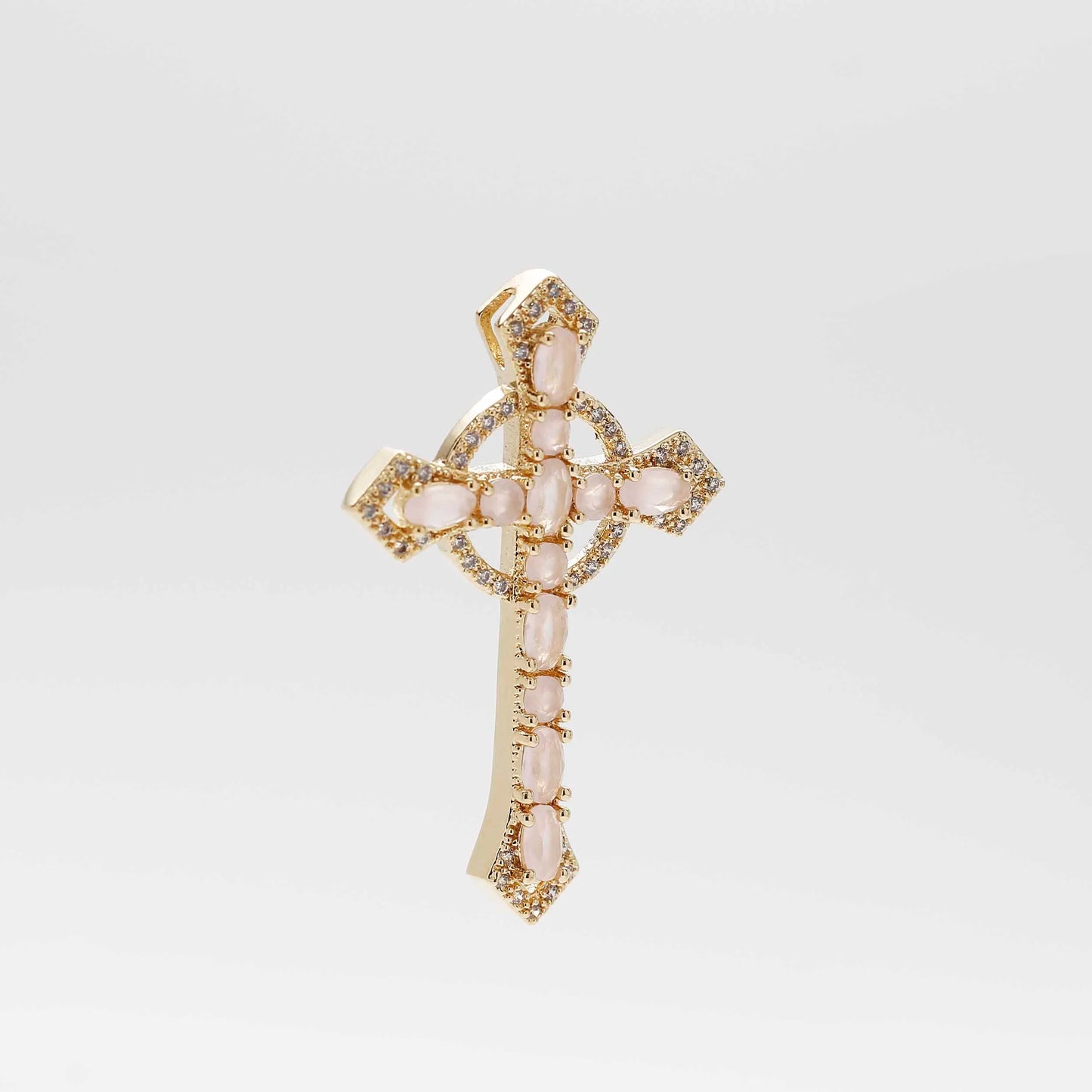 Dije Cruz circonias 4.3cm Oro laminado