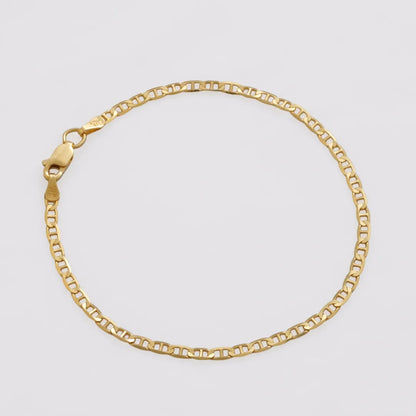Tobillera Destellos 2.5mm 24.5 cms Oro laminado