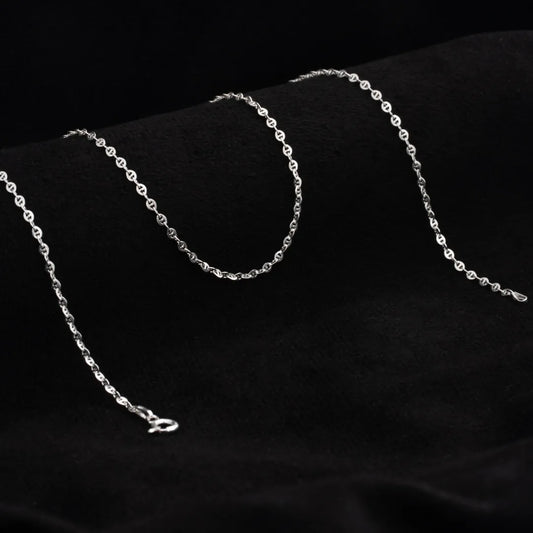 Cadena Escalera Ovalada Plana 2mm 45cms Plata ley 925