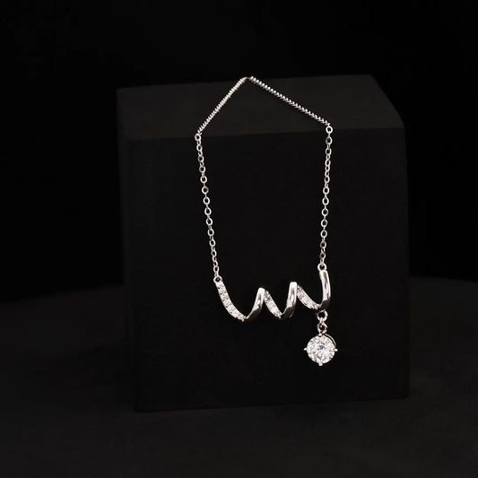 Gargantilla Wave Crystal 40cms + ext Plata ley 925