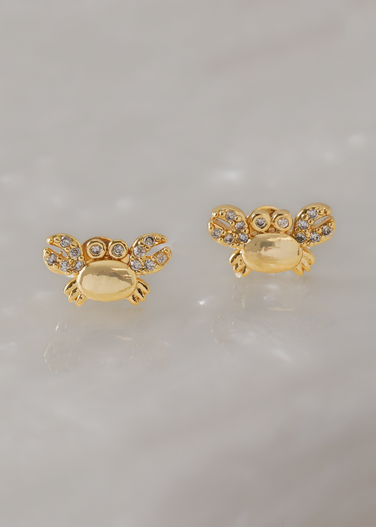 Arete Crab Circonias Oro laminado