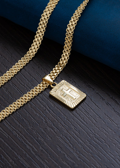 Cadena T Chino Doble Carril 65cm Oro laminado