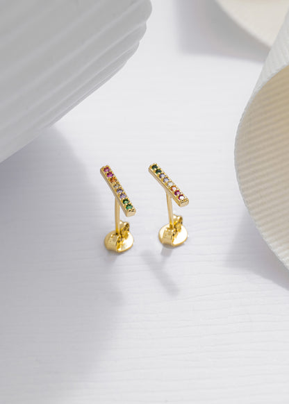 Arete Rainbow Line Oro laminado