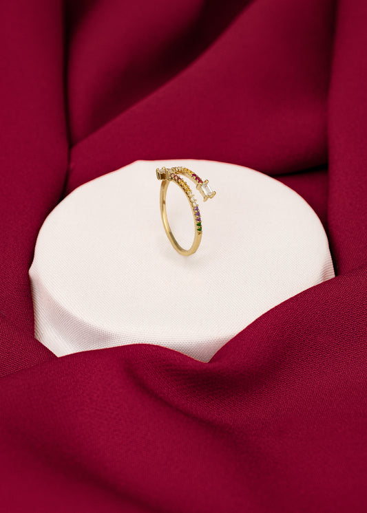 Anillo Sunrises Ajustable Oro laminado