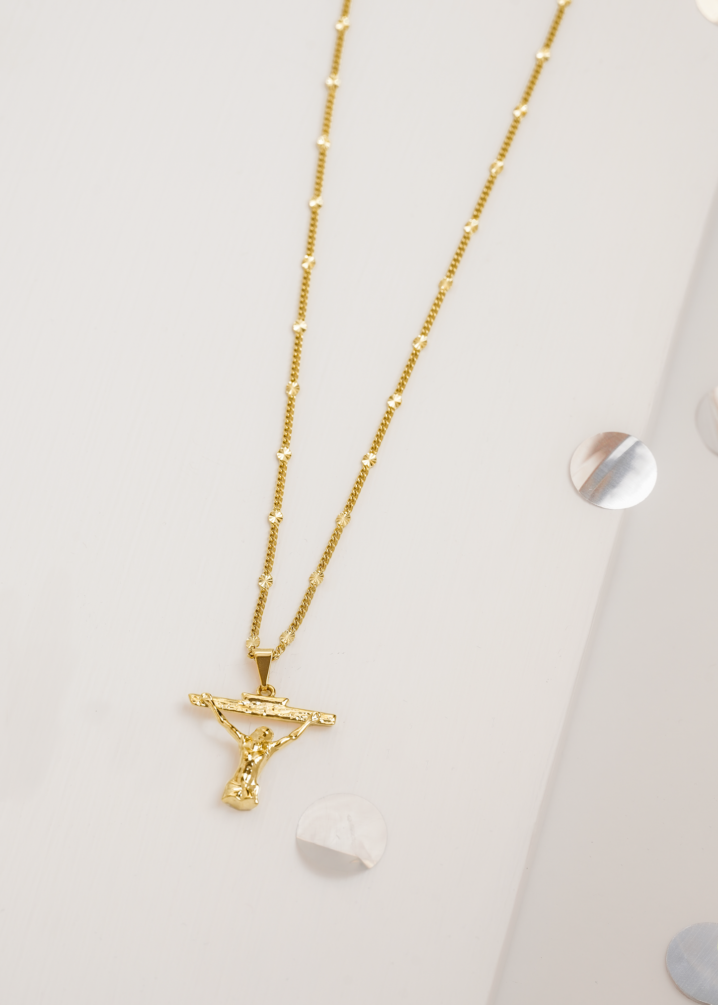 Cadena Cubana Sol 65cms Oro laminado