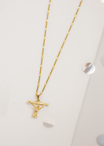 Cadena Cubana Sol 65cms Oro laminado