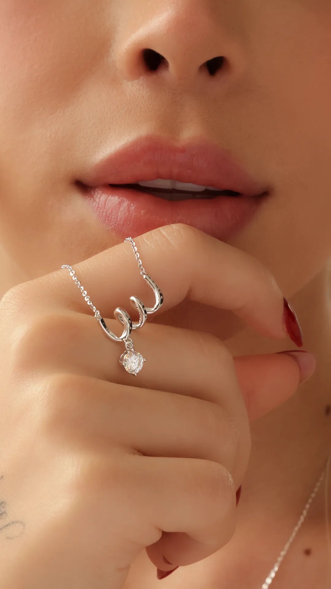 Gargantilla Wave Crystal 40cms + ext Plata ley 925