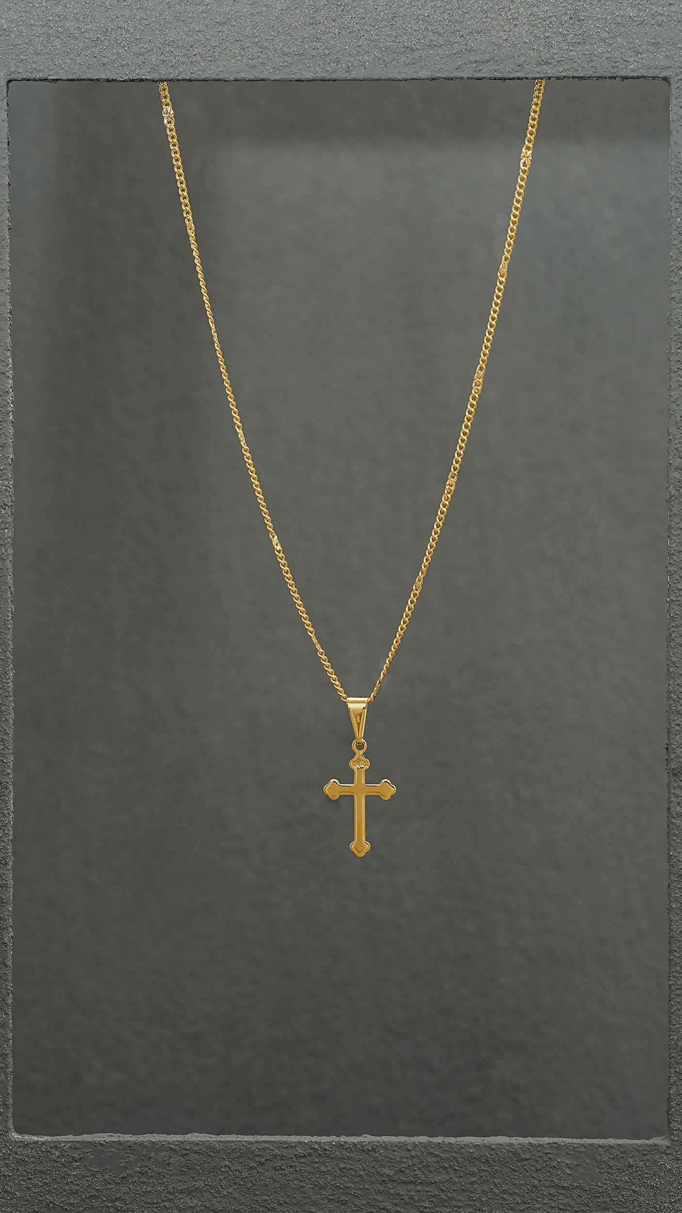 Cadena Cubana con Destellos 60cm Oro laminado